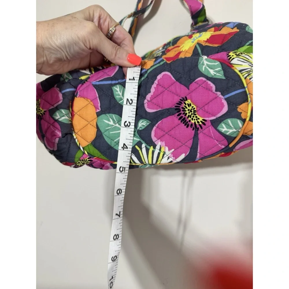 Vera Bradley Black Pink Yellow Jazzy Blooms Shoulder Tote Bag